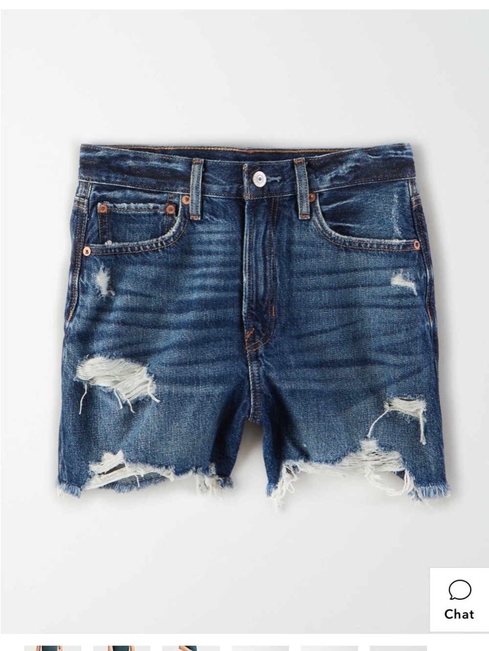 American Eagle 90’s Boyfriend Distressed Dark Blue Denim Women's Shorts